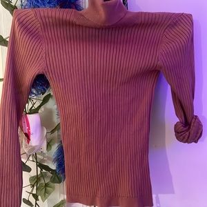 long sleeve ribbed turtle neck